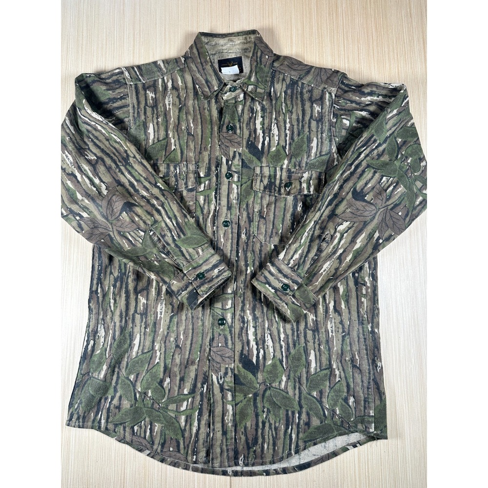 Vintage Deerskin Flannel‎ Shirt Mens Medium Multi Cotton Realtree Camo Button Up